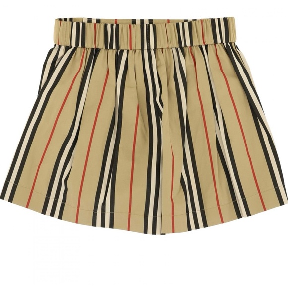 Burberry Tan Striped Tamara Icon Girls Sailor Shorts w/ Button Detail 10Y 140cm - Picture 2 of 16